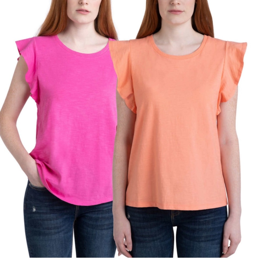 ECOTHREADS - 2 Pack Short Sleeve Flutter Tee
